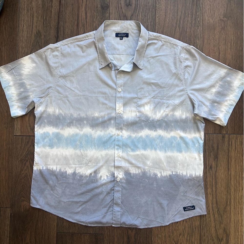 Simply Southern Light Blue and White Shirt